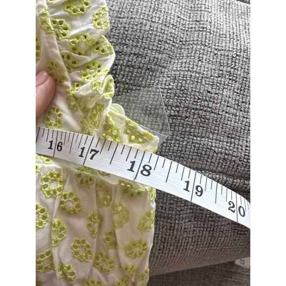 Modcloth Day Tripping Eyelet Flower Fields Trapeze Mini Dress White/Green M NWT - Picture 11 of 12